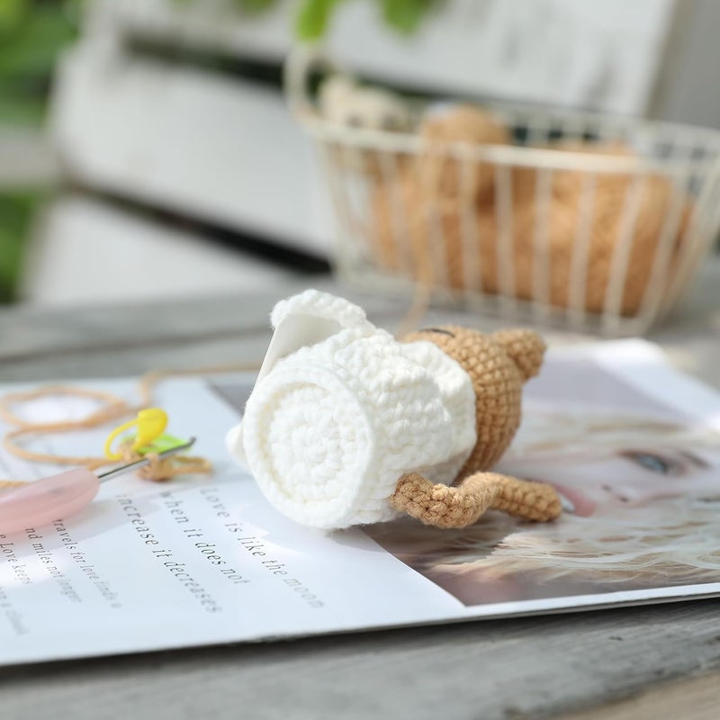 YOOJEE Positive Crochet Animals Cat – “You are Pawsome” Valentines Day Crochet Gift for Her Teens Women Adults Mom, Emotional Support Animal, Teacher Appreciation, Birthday Gift, Desk & Home Decor - Image 4